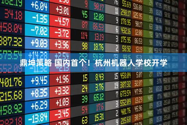 鼎坤策略 国内首个！杭州机器人学校开学
